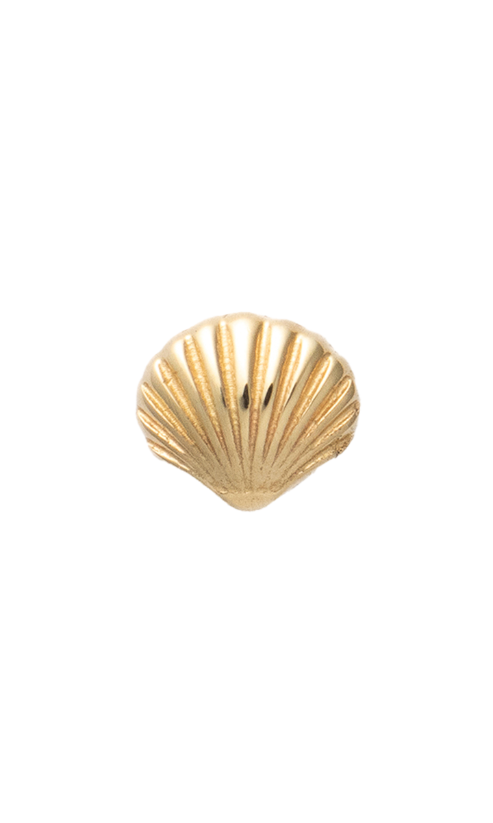 Shell, 14k yellow gold threadless top