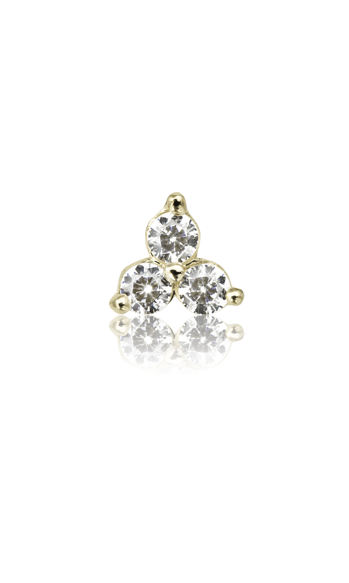 Trinity, 14k yellow gold threadless top